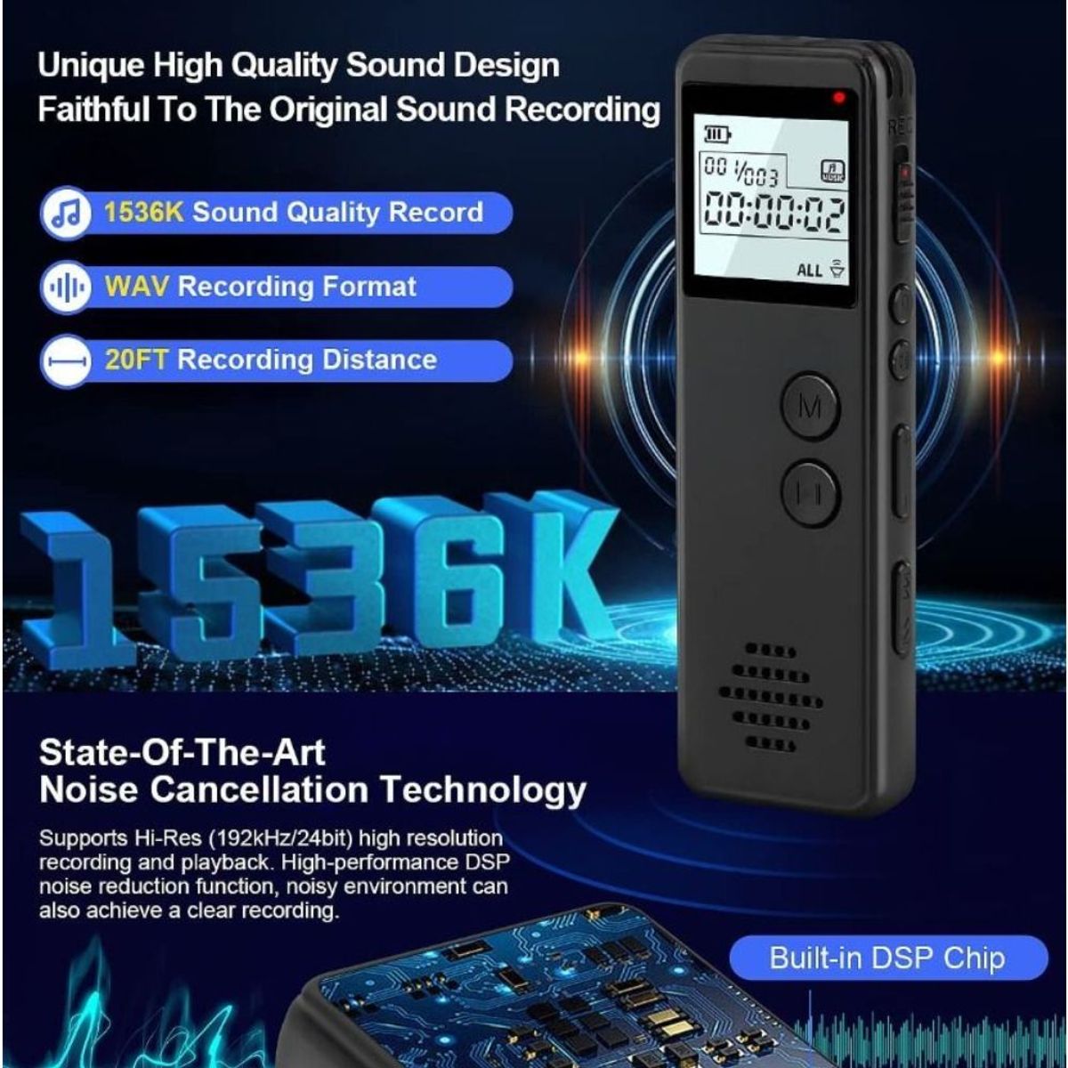 GENERICO - Grabadora De Voz Periodista Digital  Micro Sd 32gb Pantalla