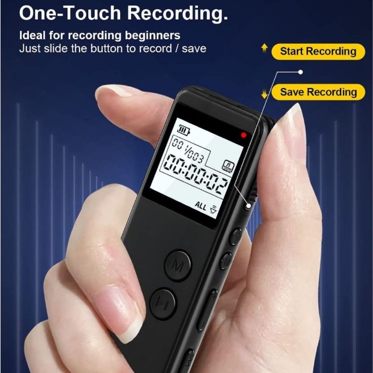 GENERICO - Grabadora De Voz Periodista Digital  Micro Sd 32gb Pantalla