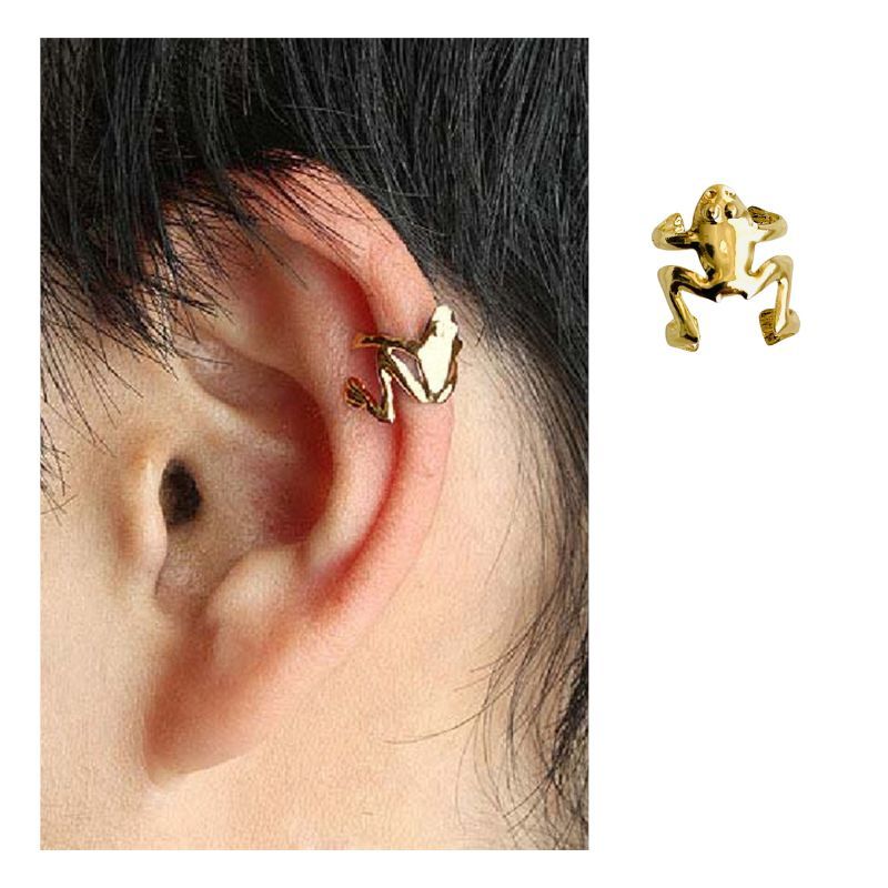 ACCESORIOS DE EVA - Arete Ear Cuff Simulador Rana Dorada_.