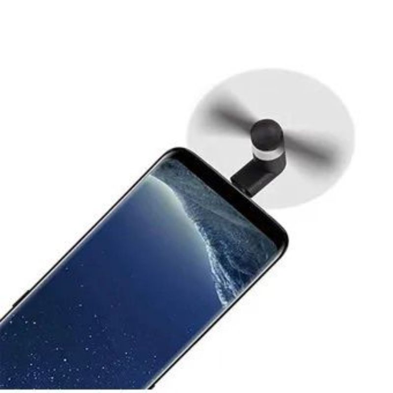 GENERICO - Ventilador Portátil Para Celular Puerto Tipo C Negro