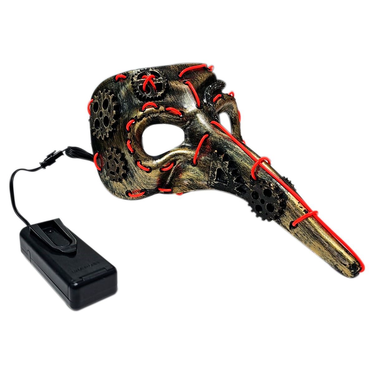 GENERICO - Mascara Luces Doctor Peste Negra Disfraz Médico Cuervo Pico