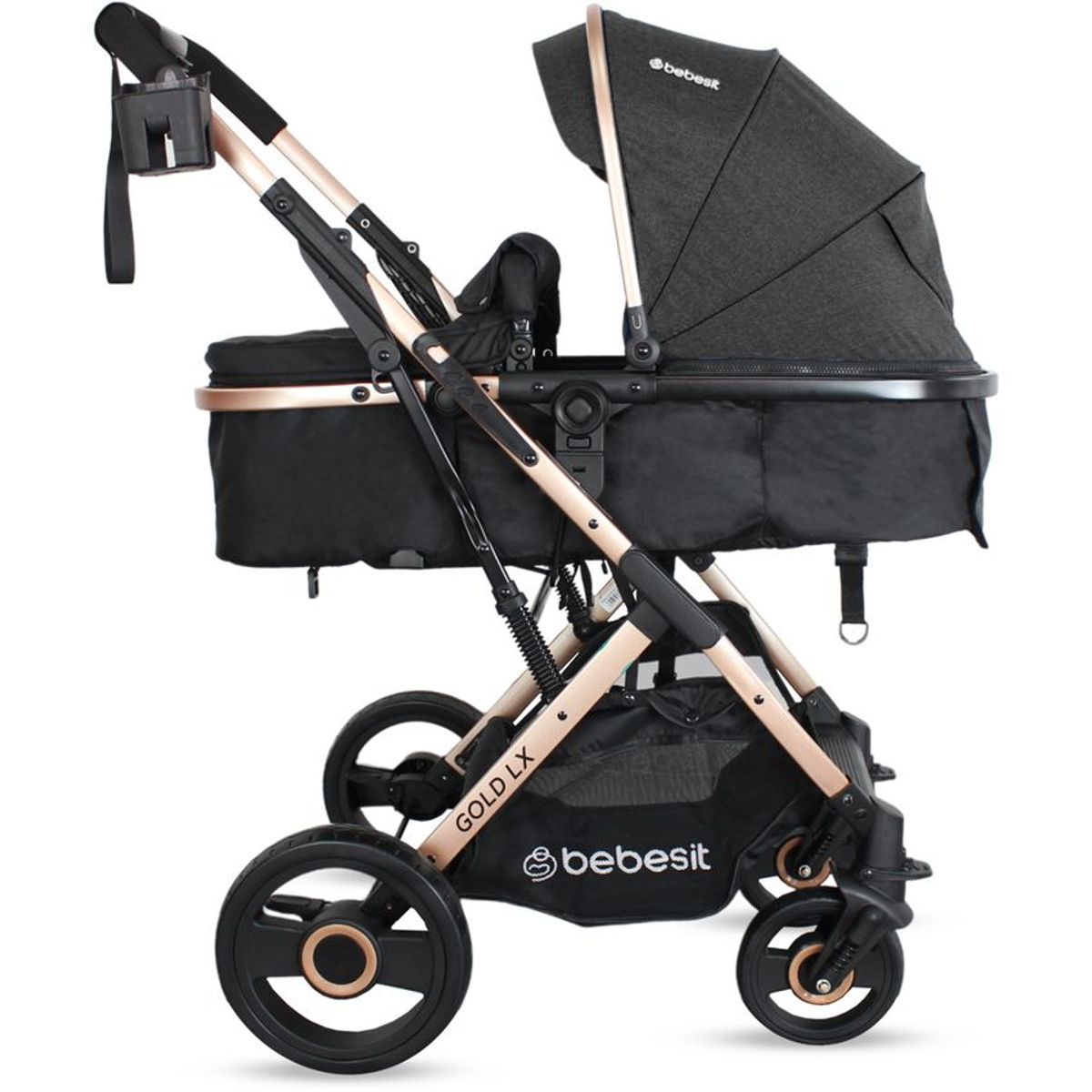 BEBESIT - Coche Moises Bebé Gold LX Bebesit Negro