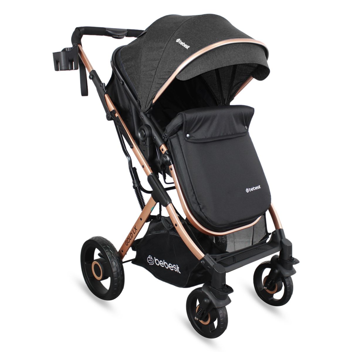 BEBESIT - Coche Moises Bebé Gold LX Bebesit Negro