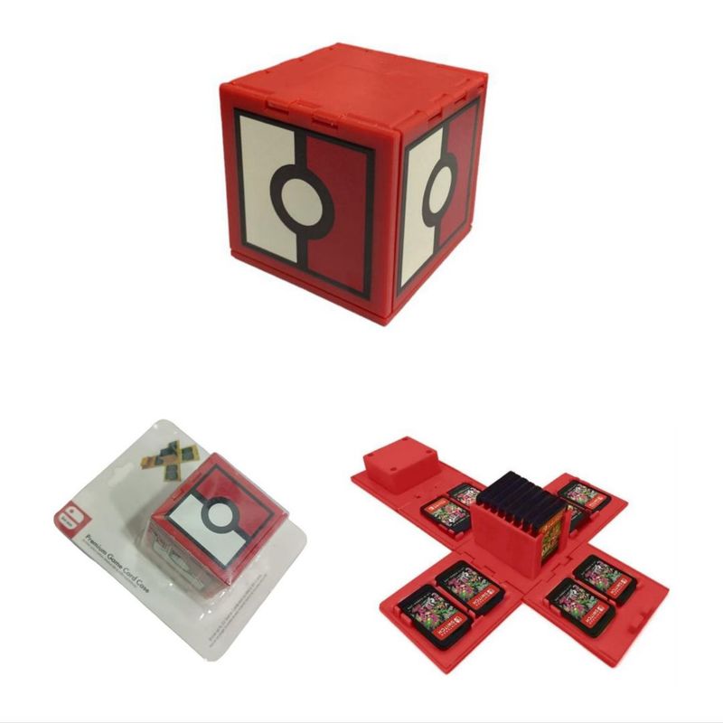 GENERICO - Porta Juegos Forma De Cubo 16 De Pokebola Espacios Para Switch