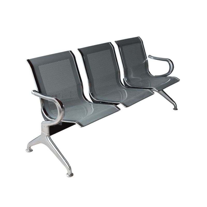 AKIVOY - Silla Tandem Para Sala De Espera 3 Puesto Metalica