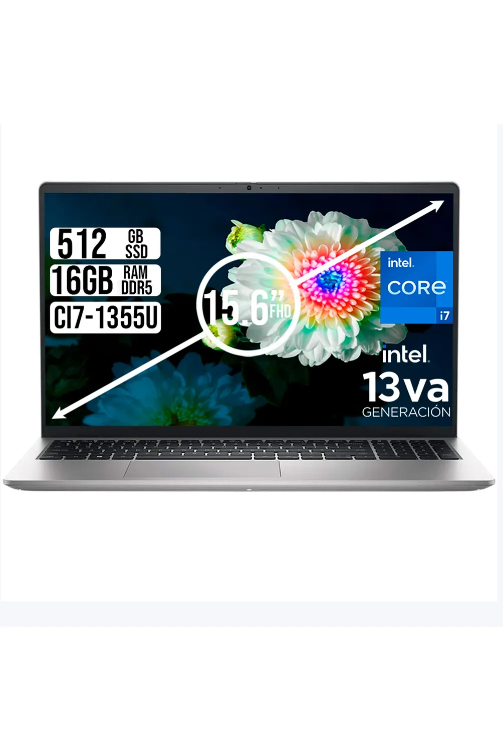 Portátil Dell 15 Intel Core i7-1355U 16GB RAM DDR5 SSD 512GB