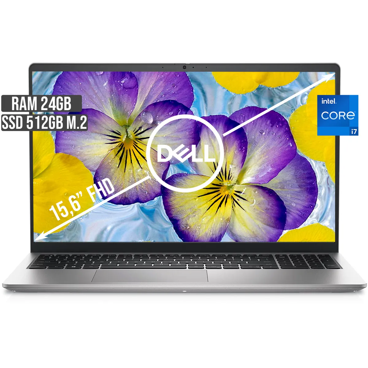 DELL - Portátil Dell 15 Intel Core i7-1355U 24GB RAM SSD 512GB Pantalla 15.6” FHD, Color Silver