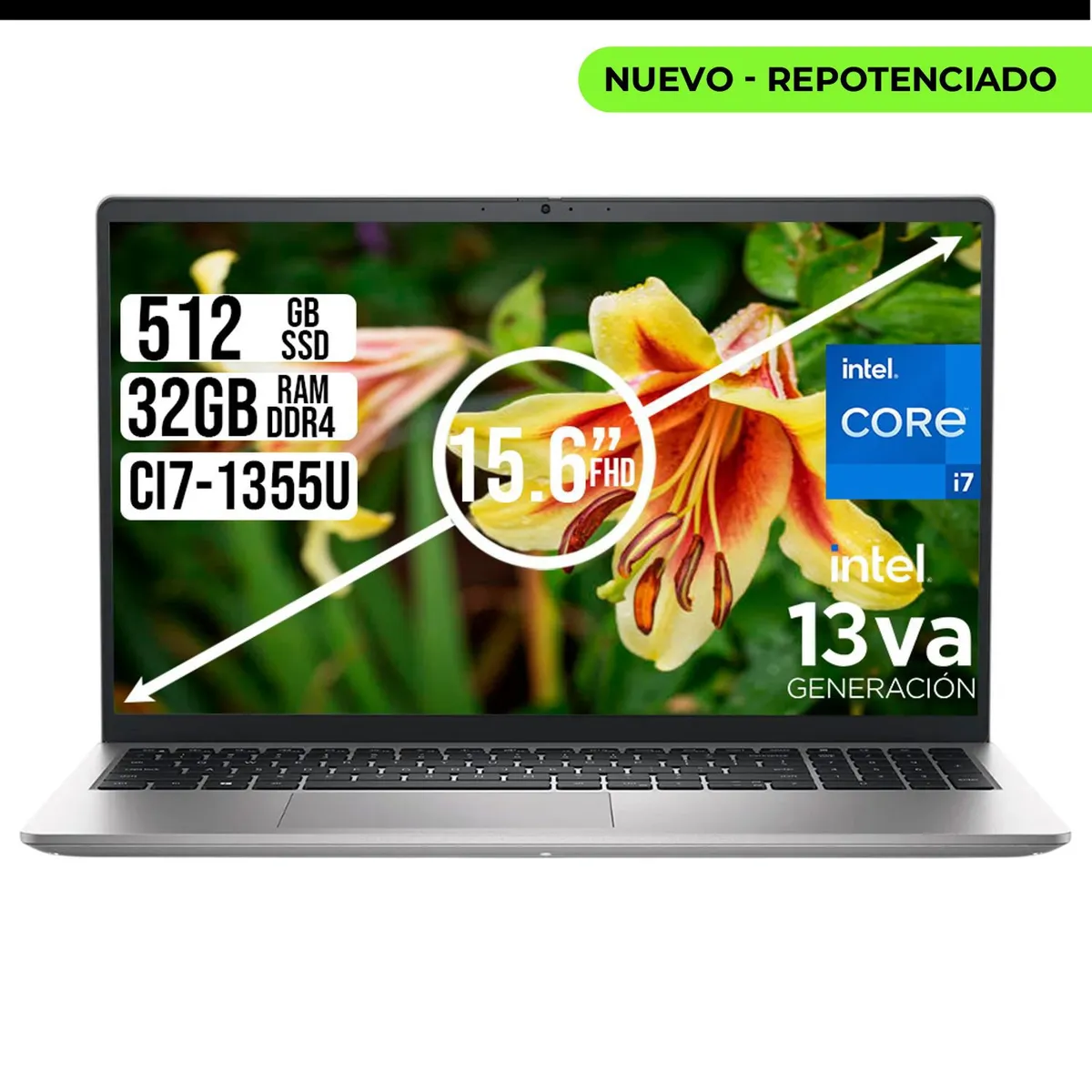 DELL - PORTATIL DELL 15 INTEL CORE I7-1355U SSD 512GB RAM 32GB LED 15,6" FHD