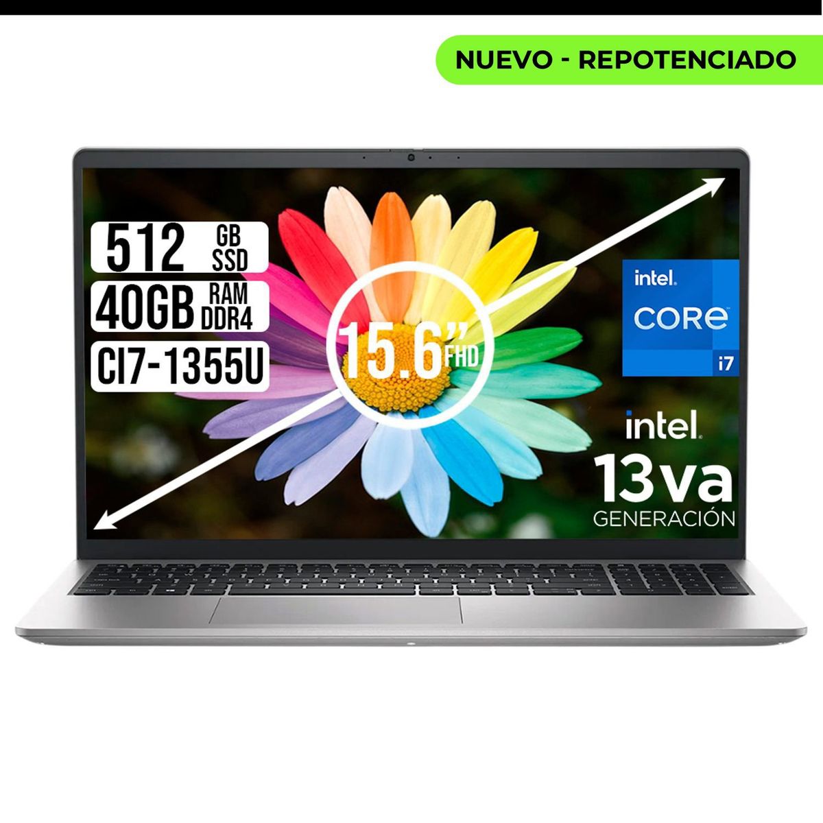 DELL - PORTATIL DELL 15 INTEL CORE I7-1355U SSD 512GB RAM 40GB LED 15,6" FHD