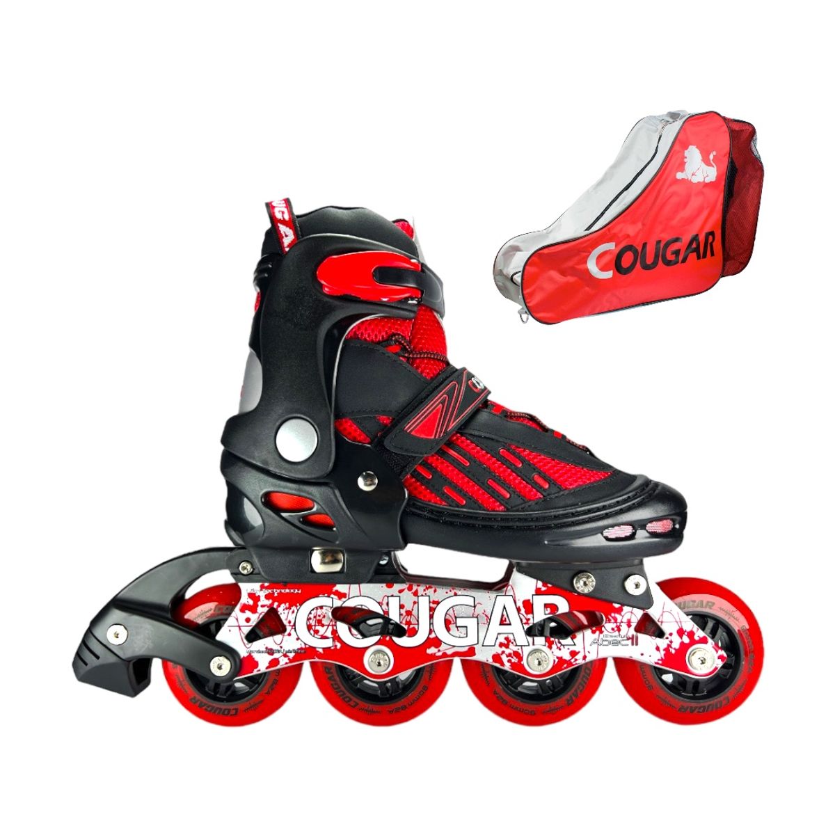 COUGAR - Patines En Linea Semiprofesionales Cougar MZS833LG2 M Rojo