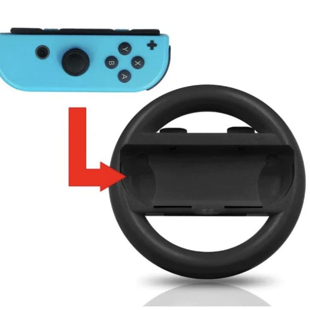 GENERICO - Volante Timón Rueda Negro Para Joycon Para Switch 2 Unidades