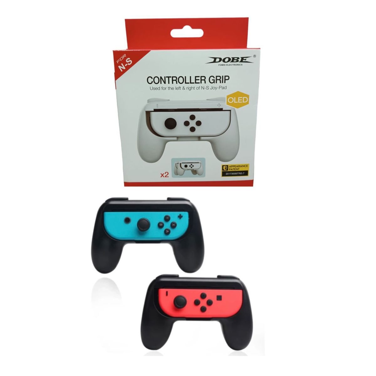 GENERICO - Control Hand Grip Negro Para Joycon Para Switch * 2 Unidades