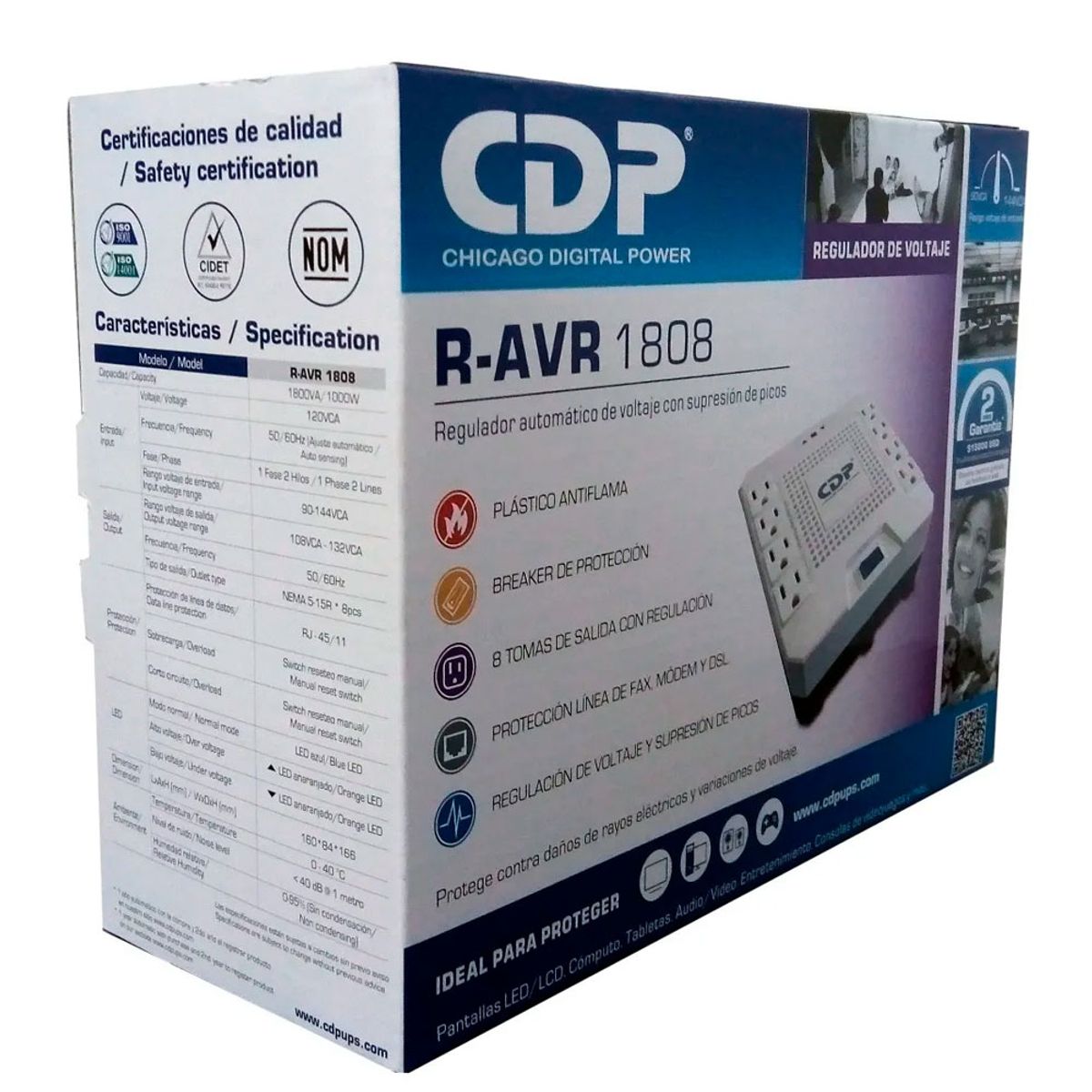 CDP - Regulador De Voltaje 1.8 Kva Cdp R-avr 1808 1800va/1000w-120