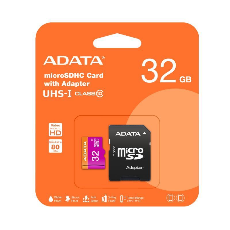 ADATA - Memoria Micro SD Adata 32GB AUSDH32GUICL10RA1 Clase 10