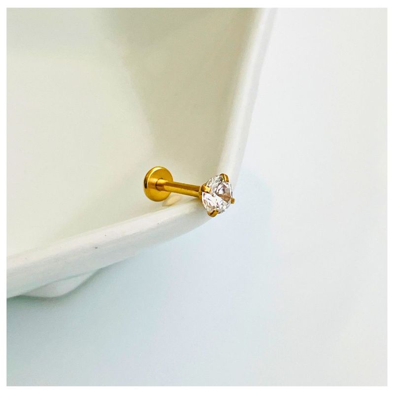 ACCESORIOS DE EVA - Piercing Acero Inoxidable Tragus Brillante 4 mm_.