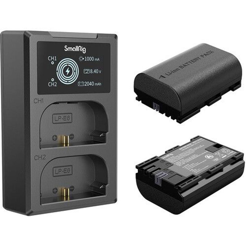 GENERICO - Kit de 2 baterías LP-E6NH 2040 mAh con cargador doble  - SmallRig 3821