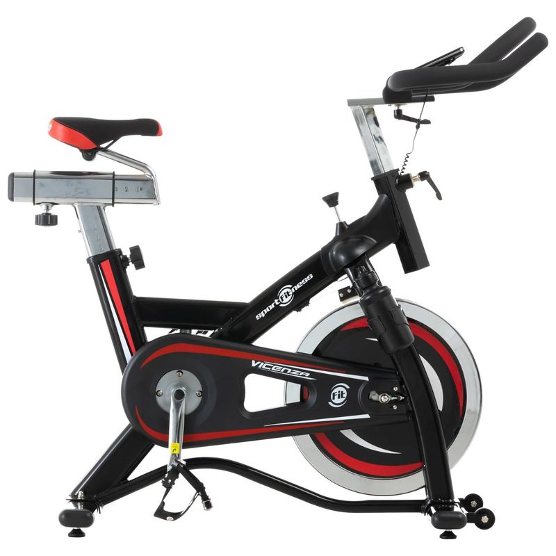 SPORT FITNESS - Bicicleta Spinning Vicenza 18Kg Negro-Rojo