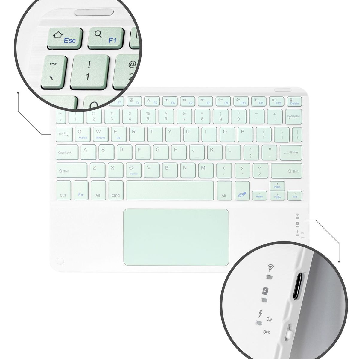 GENERICO - TECLADO +TANK PAD MOUSE 10IN  COLOR BLANCO