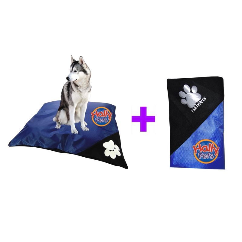 HALLY PET - Colchón colmena lavable + funda de repuesto Azul Oscuro
