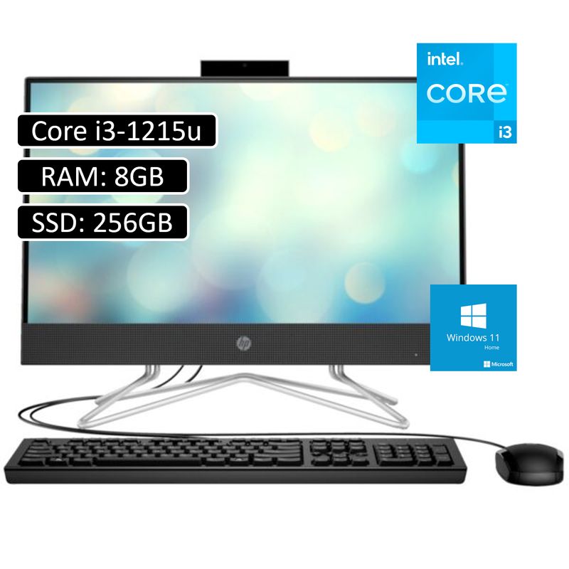 HP - Todo en Uno HP 22 Intel Core i3-1215U RAM 8GB SSD 256 21,5 Pulgadas Win11
