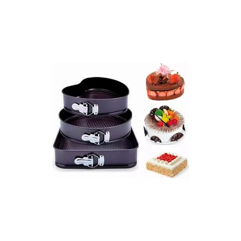 GENERICO - Molde Desmontable X 3 Antiadherente Torta Figuras