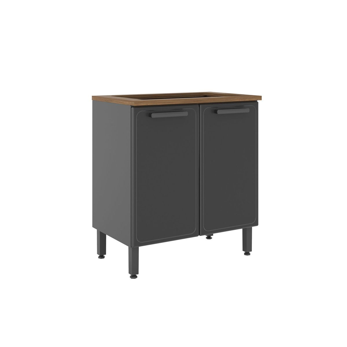 BERTOLINI - Mueble Inferior acero al carbón 80 cm para empotrar fogones de estufa