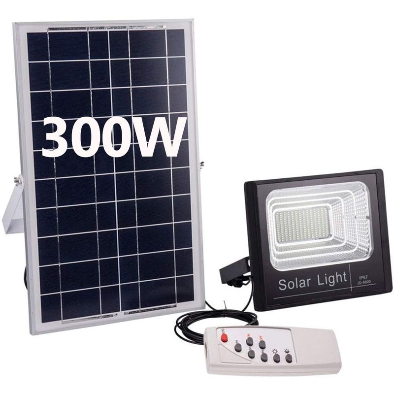 ONE PIXEL - Lampra Luz Solar Con Panel 300w Con Control Remoto IP67