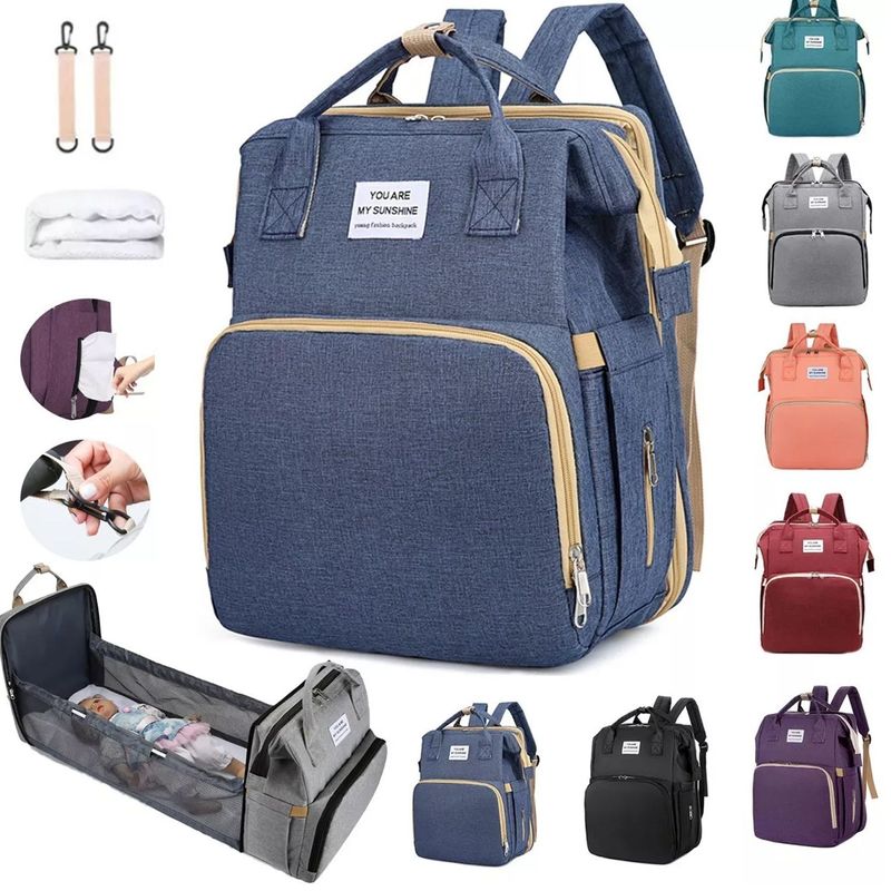 ONE PIXEL - Morral Pañalera Con Cambiador Azul ONE PIXEL