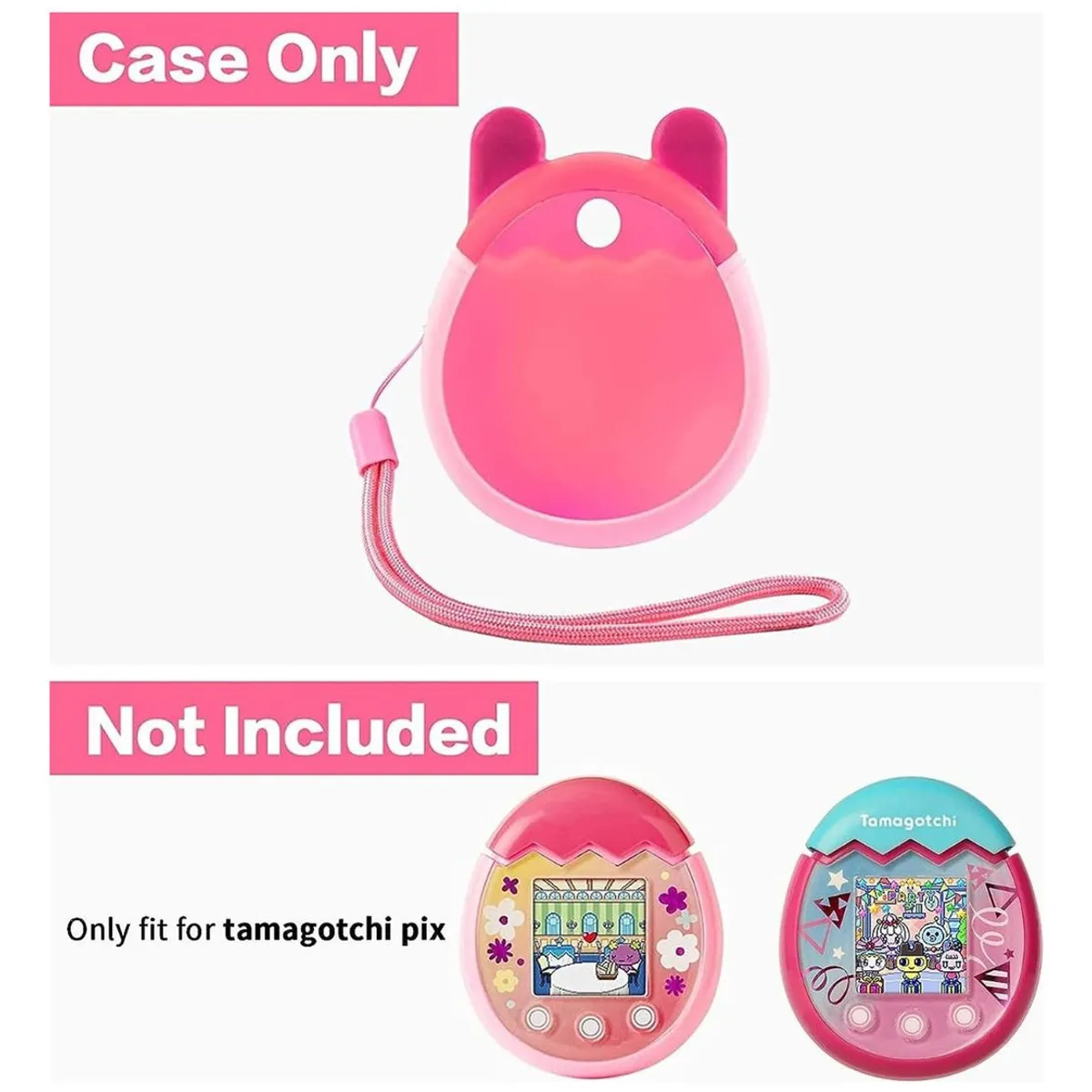 TAMA - Funda De Silicona Para Máquina Virtual Tamagotchi Pix  Rosa