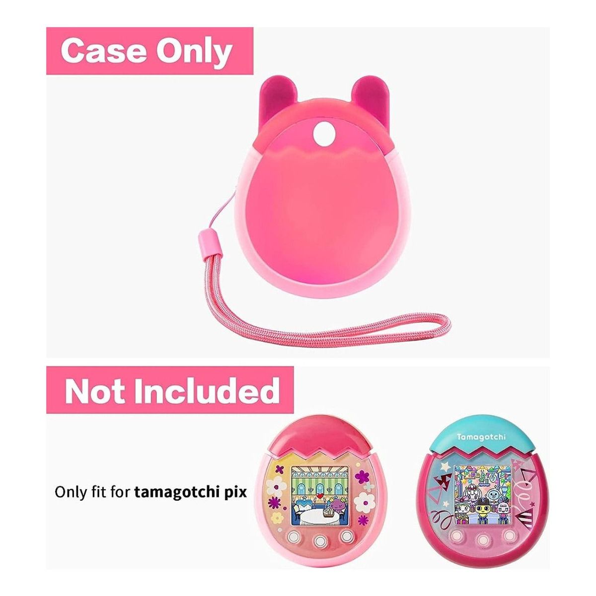 TAMA - Funda De Silicona Para Máquina Virtual Tamagotchi Pix  Rosa