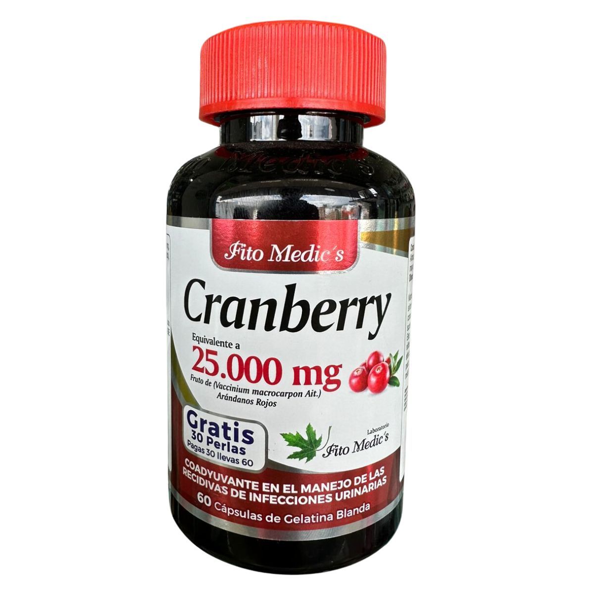 FITO MEDICS - Cranberry 25.000mg 60  caps blandas fitomedic´s infecciones urinarias