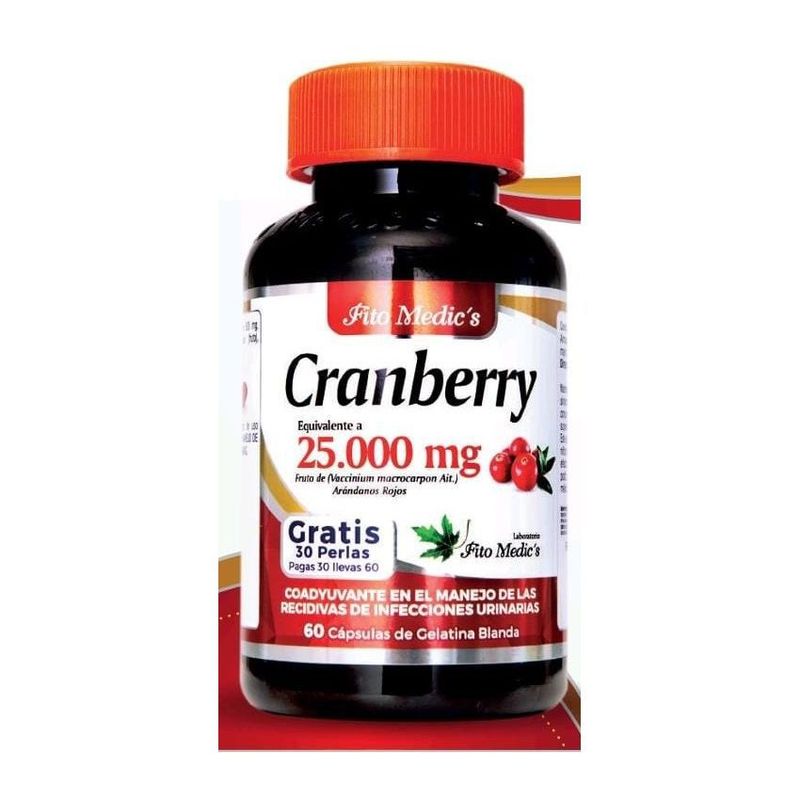 FITO MEDICS - Cranberry 25.000mg 60 caps blandas fitomedic´s infecciones urinarias_.