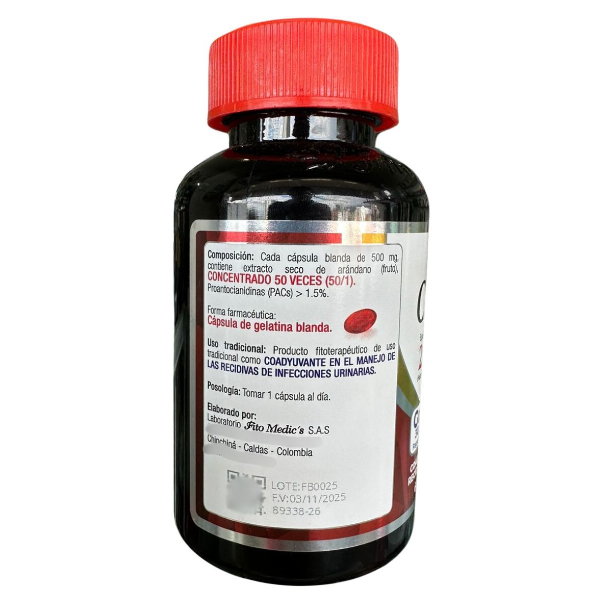 FITO MEDICS - Cranberry 25.000mg 60  caps blandas fitomedic´s infecciones urinarias