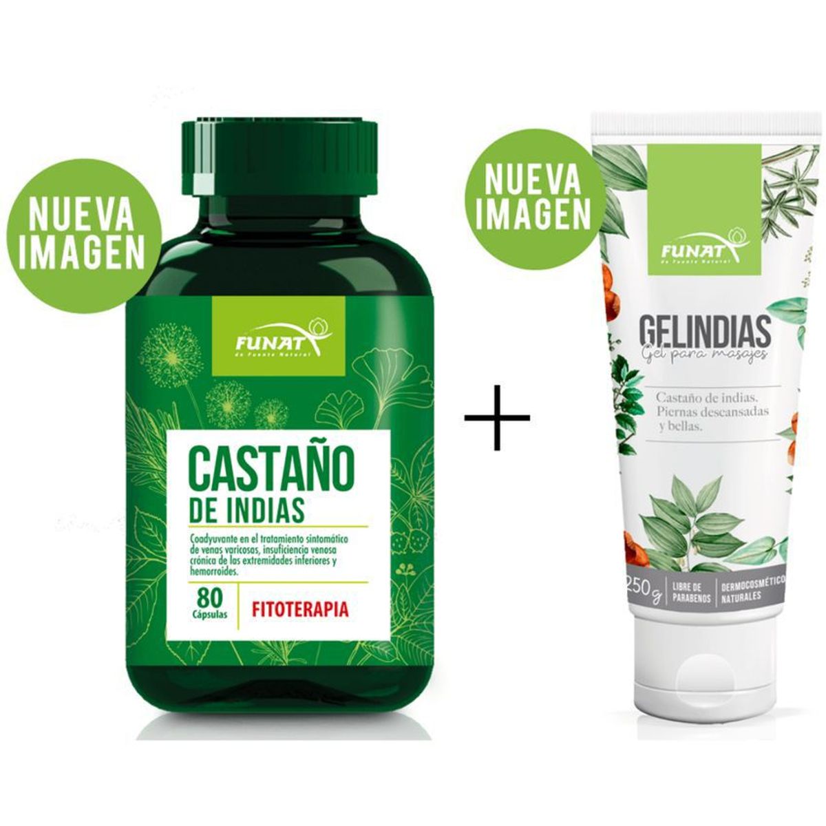 FUNAT - Castaño indias 80 cápsulas + gelindias 250 gr gratis - funat