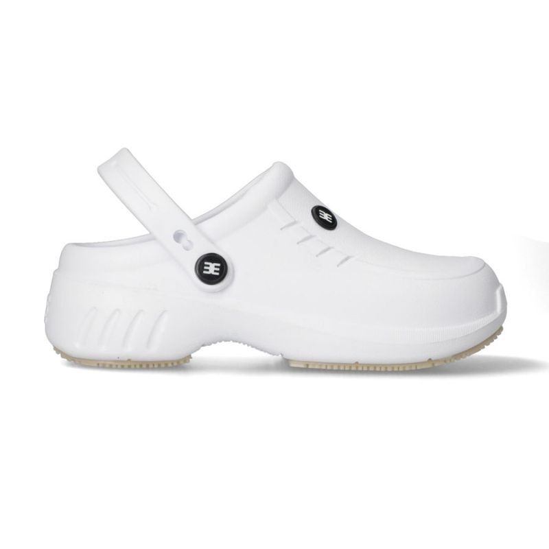 EVACOL - Zapatos Zueco Dotacion Antideslizantes Correa Blancos Evacol Ref 114