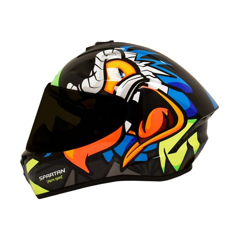 SPARTAN - CASCO MOTO SPARTAN DRAKEN CERTIFICADO PARROT BRILLO TALLA S