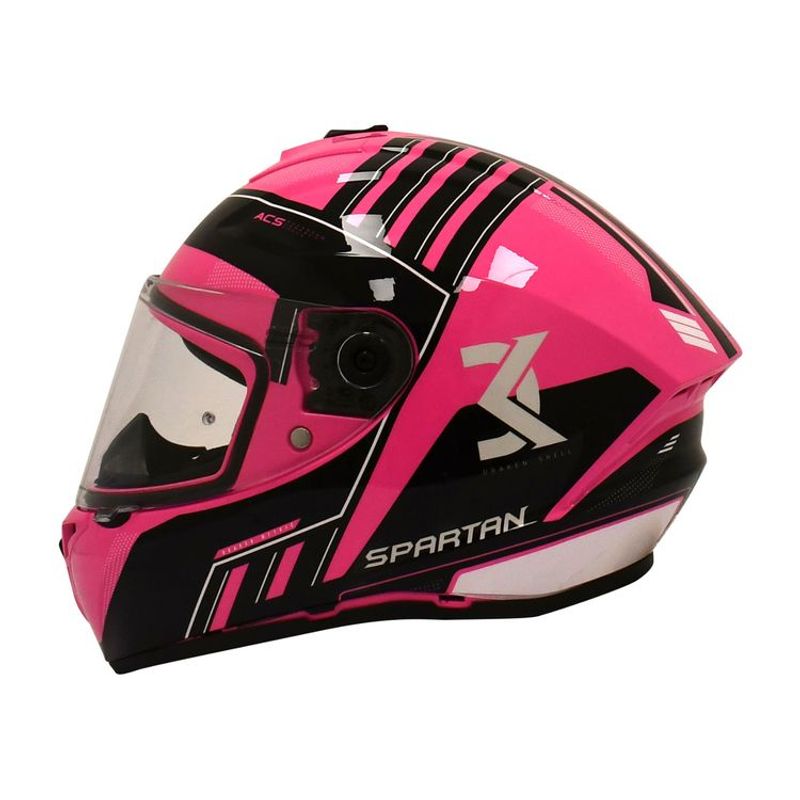 SPARTAN - CASCO MOTO SPARTAN DRAKEN MYTHIC ROSA BRILLO TALLA S