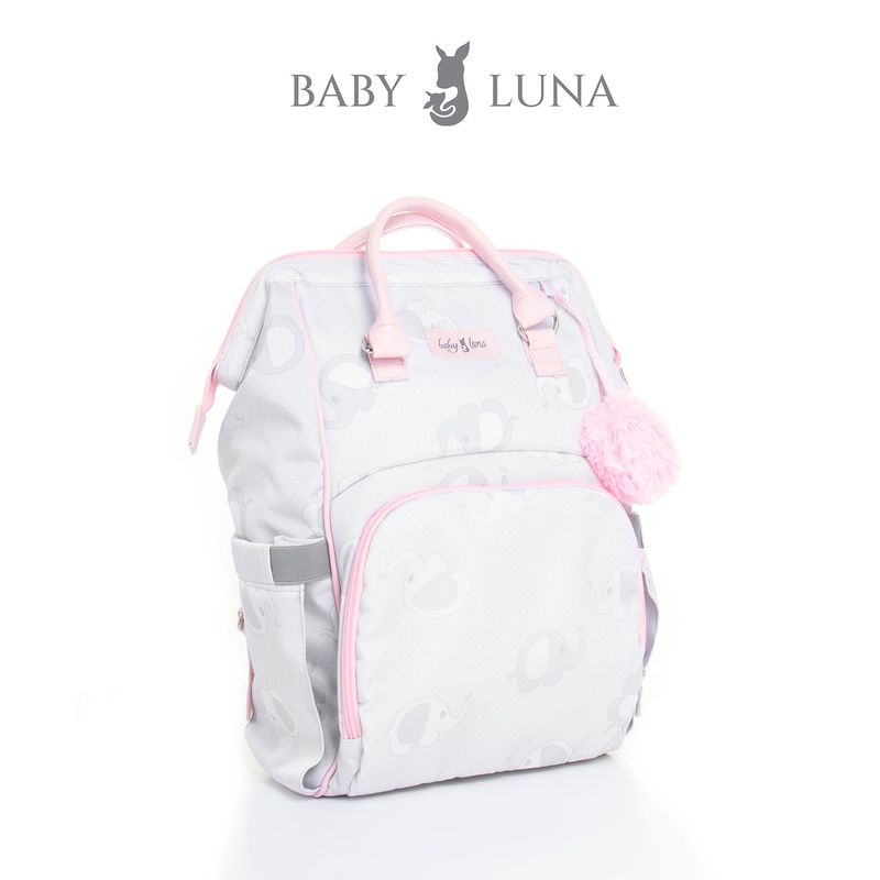 GENERICO - Baby Pañalera Clásica - Elefante Gris-Rosado