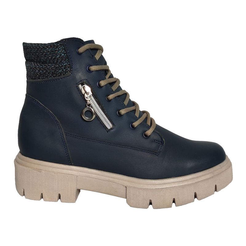 CALZADO CON ALTURA MONSERRATE - Bota en cuero para Mujer MoreLiber by Monserrate Ref Pandora Azul