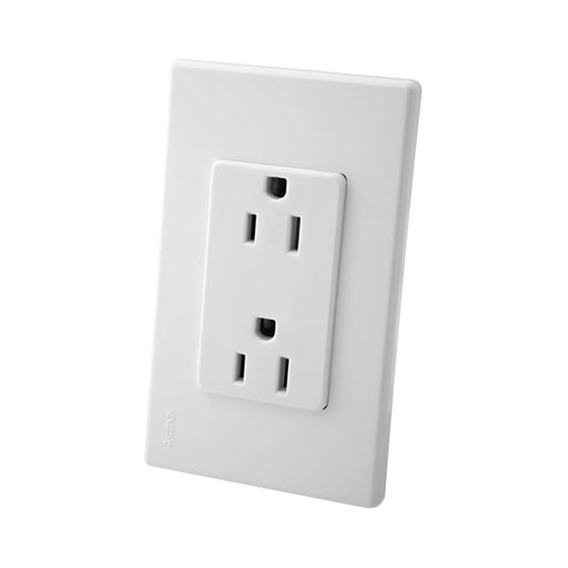 GENERICO - TOMA CORRIENTE DOBLE INTEGRAL CON TORNILLO BLANCO REF.144302 CILES