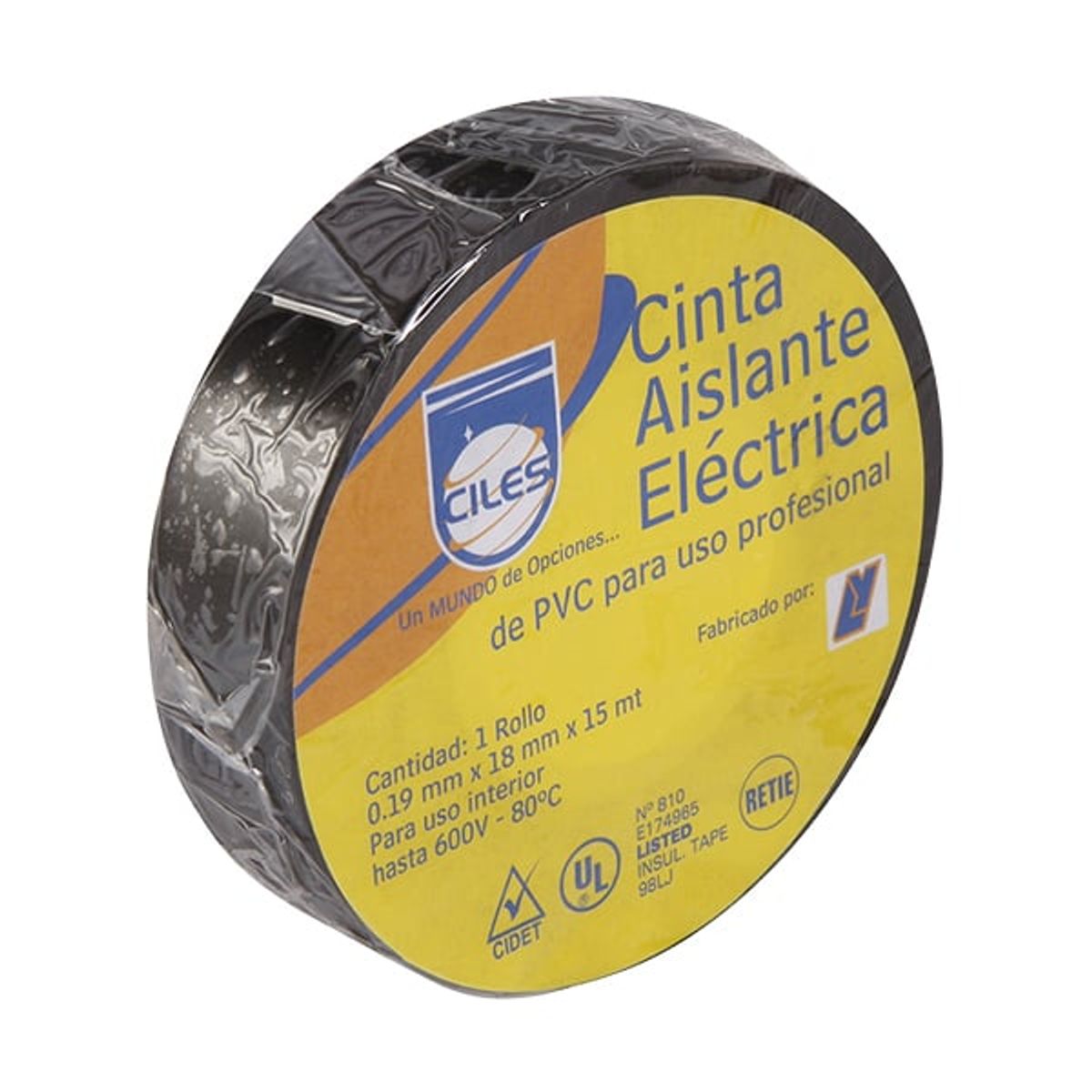 GENERICO - CINTA AISLANTE 15 METROS NEGRA REF.842307 CILES