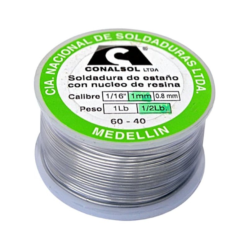 GENERICO - SOLDADURA ESTAÑO 6040x1/2 LB 1 MM CONALSOL