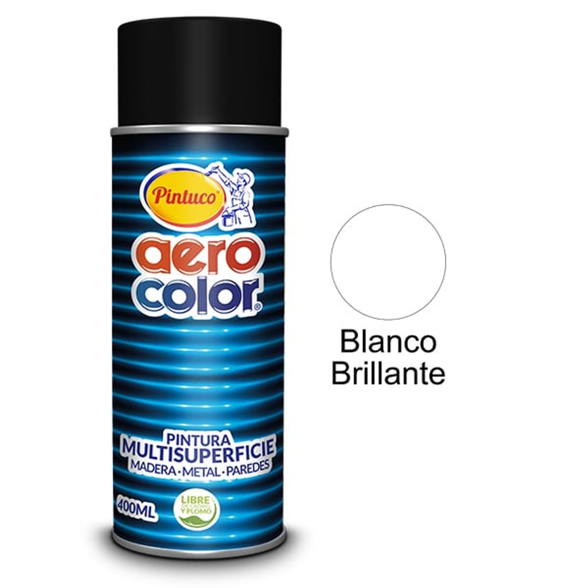 PINTUCO - PINTURA AEROSOL BLANCO BRILLANTE 400ML AEROCOLOR