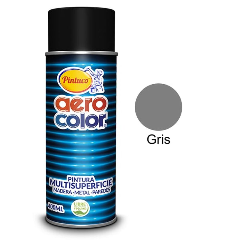 PINTUCO - PINTURA AEROSOL GRIS BRILLANTE 400ML AEROCOLOR