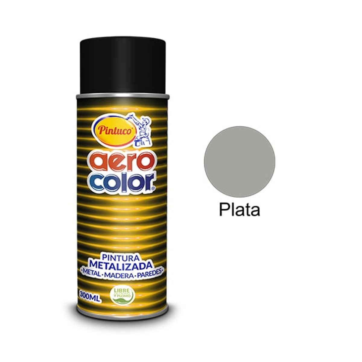 PINTUCO - PINTURA AEROSOL METALICA PLATA 300ML AEROCOLOR
