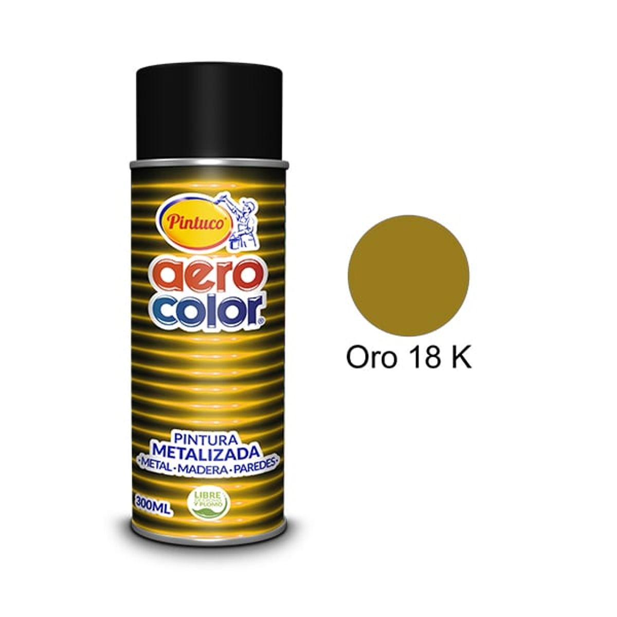 PINTUCO - PINTURA AEROSOL ORO 18 KILATES 300ML AEROCOLOR