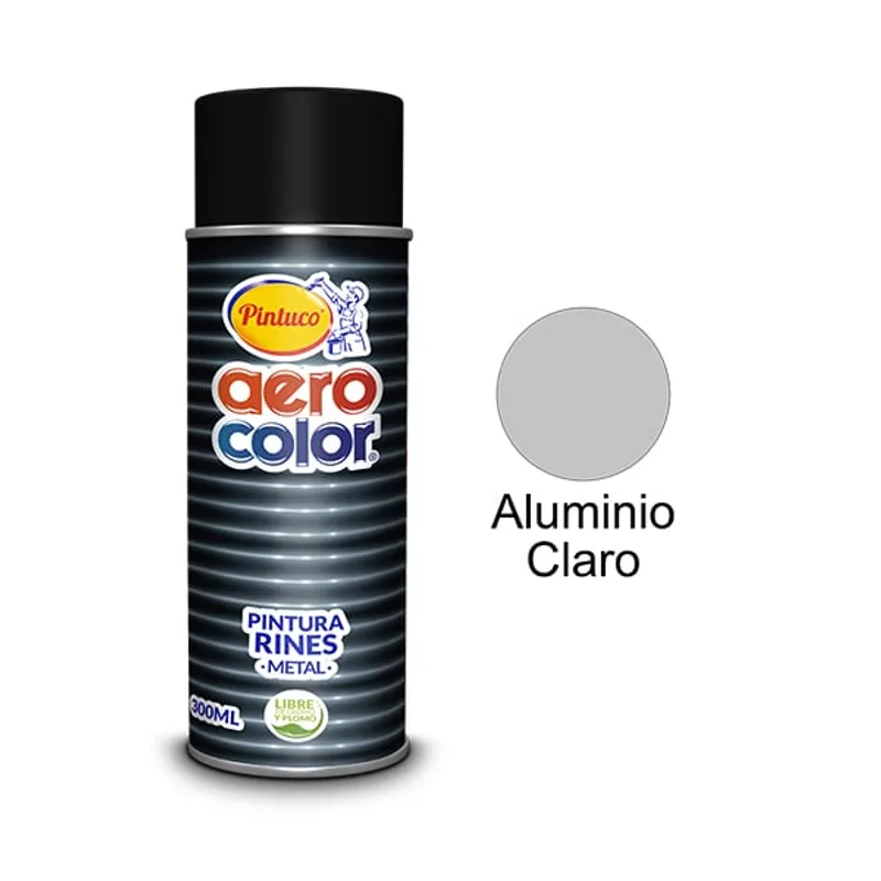 PINTUCO - PINTURA AEROSOL ALUMINIO RINES CLARO 300ML AEROCOLOR