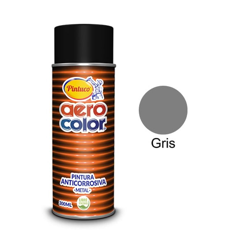 PINTUCO - PINTURA AEROSOL ANTICORROSIVA GRIS 300ML AEROCOLOR