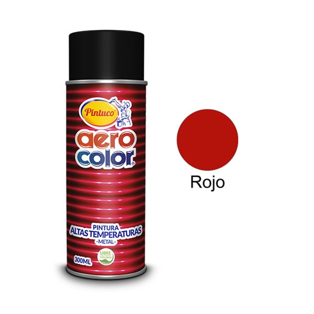 PINTUCO - PINTURA AEROSOL ALTATEMPERATURA ROJO 300ML AEROCOLOR