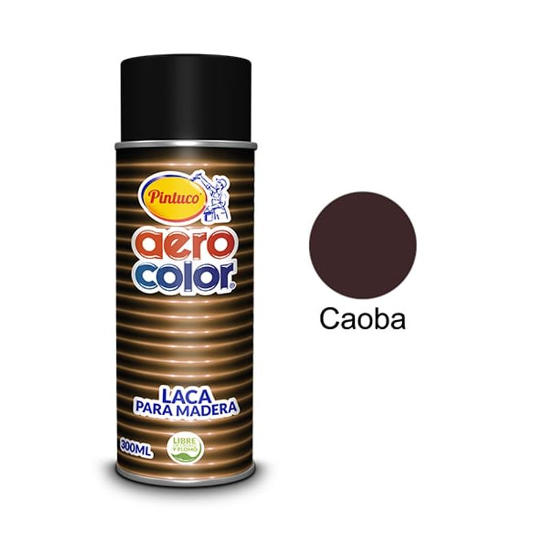PINTUCO - PINTURA AEROSOL TRANSPARENTE MADERA CAOBA 300ML AEROCOLOR